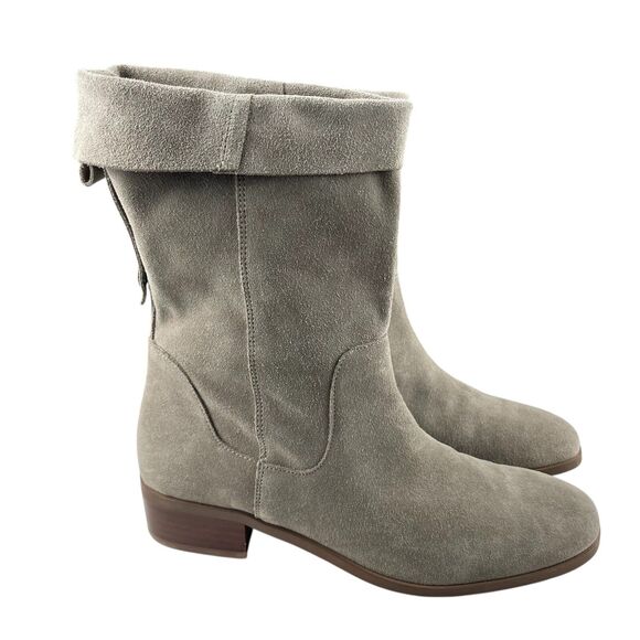 Sole Society Women's Calanth Boots Size 8.5M Suede Leather Folded Cuff Booties - Picture 2 of 12